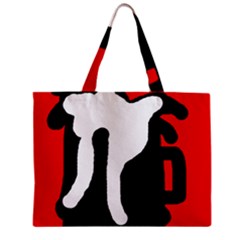 Red, Black And White Zipper Mini Tote Bag by Valentinaart