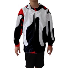 Red, Black And White Hooded Wind Breaker (kids) by Valentinaart