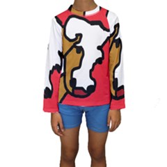 Artistic Cow Kid s Long Sleeve Swimwear by Valentinaart