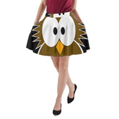 Brown Simple Owl A-line Pocket Skirt by Valentinaart