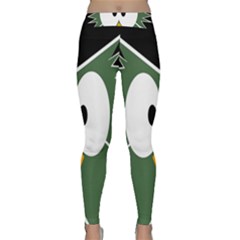 Green Owl Yoga Leggings  by Valentinaart