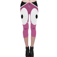 Pink Owl Capri Leggings  by Valentinaart