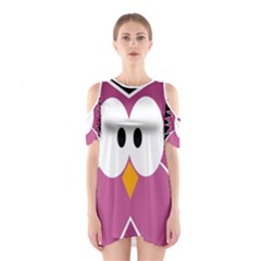 Pink Owl Cutout Shoulder Dress by Valentinaart