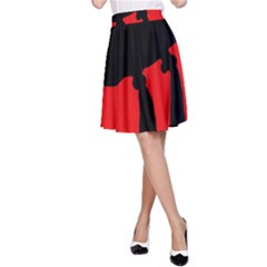 Red And Black Abstraction A-line Skirt by Valentinaart