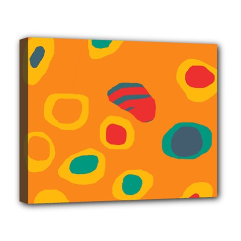 Orange Abstraction Deluxe Canvas 20  X 16   by Valentinaart