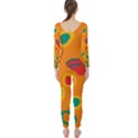 Orange abstraction Long Sleeve Catsuit View2