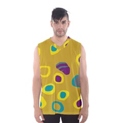 Yellow Abstraction Men s Basketball Tank Top