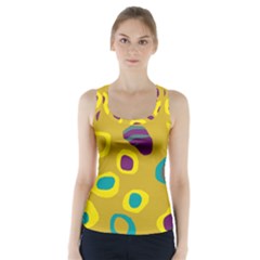 Yellow Abstraction Racer Back Sports Top by Valentinaart