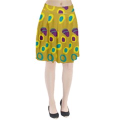 Yellow Abstraction Pleated Skirt by Valentinaart