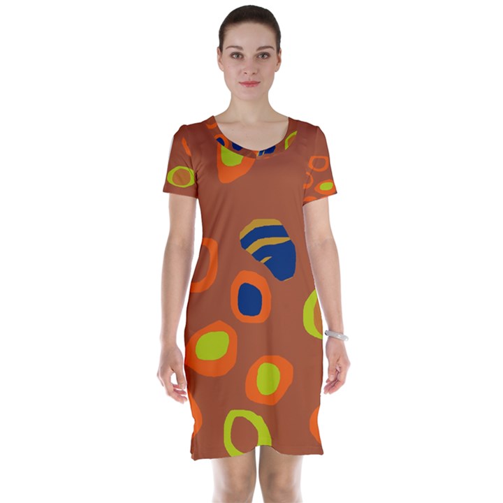 Orange abstraction Short Sleeve Nightdress