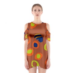 Orange Abstraction Cutout Shoulder Dress by Valentinaart