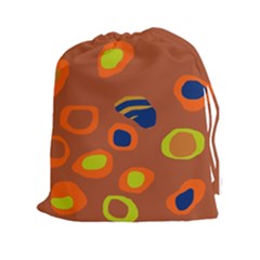 Orange Abstraction Drawstring Pouches (xxl) by Valentinaart