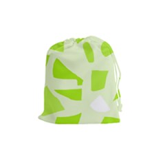 Green Abstract Design Drawstring Pouches (medium) 