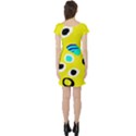 Yellow abstract pattern Short Sleeve Skater Dress View2