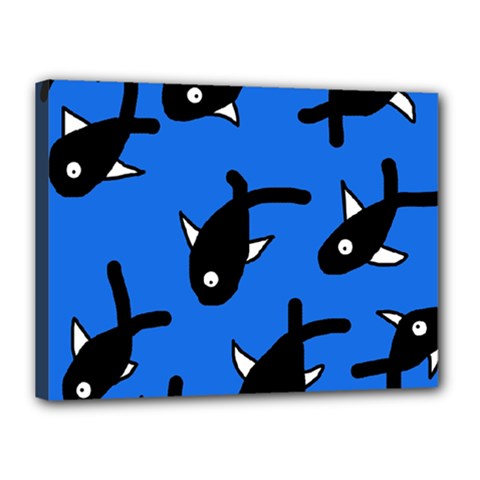 Cute Fishes Canvas 16  X 12  by Valentinaart