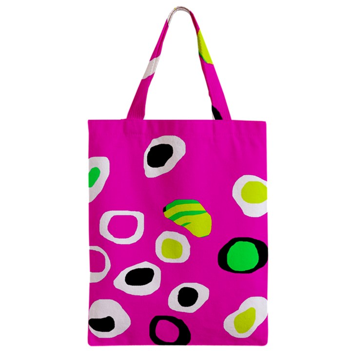 Pink abstract pattern Zipper Classic Tote Bag