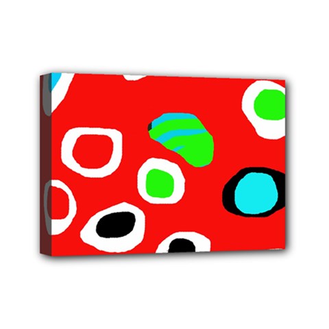 Red Abstract Pattern Mini Canvas 7  X 5 