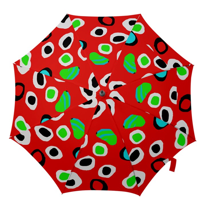 Red abstract pattern Hook Handle Umbrellas (Small)