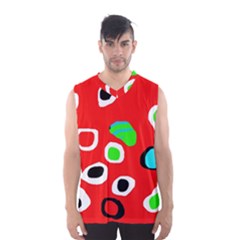 Red Abstract Pattern Men s Basketball Tank Top by Valentinaart