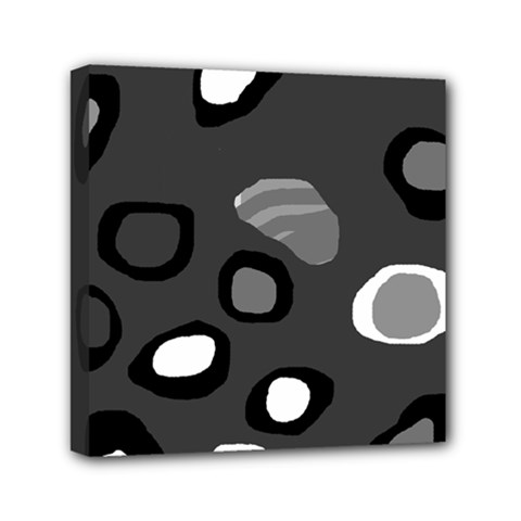 Gray Abstract Pattern Mini Canvas 6  X 6 