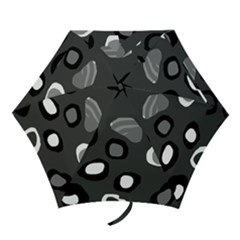 Gray Abstract Pattern Mini Folding Umbrellas by Valentinaart