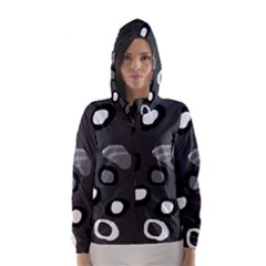 Gray Abstract Pattern Hooded Wind Breaker (women) by Valentinaart