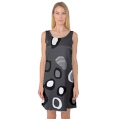 Gray Abstract Pattern Sleeveless Satin Nightdress by Valentinaart