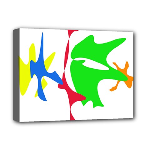 Colorful Amoeba Abstraction Deluxe Canvas 16  X 12   by Valentinaart