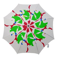 Colorful amoeba abstraction Hook Handle Umbrellas (Small)