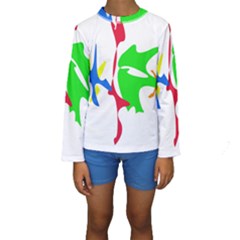 Colorful amoeba abstraction Kid s Long Sleeve Swimwear