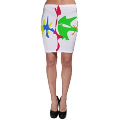 Colorful amoeba abstraction Bodycon Skirt