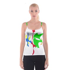 Colorful amoeba abstraction Spaghetti Strap Top