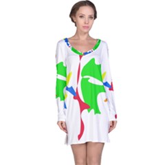 Colorful amoeba abstraction Long Sleeve Nightdress