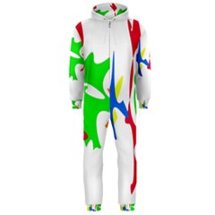 Colorful amoeba abstraction Hooded Jumpsuit (Men) 