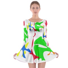 Colorful amoeba abstraction Long Sleeve Skater Dress