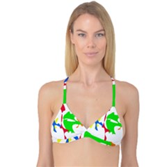 Colorful amoeba abstraction Reversible Tri Bikini Top