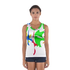 Colorful amoeba abstraction Women s Sport Tank Top 