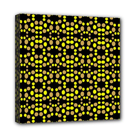 Dots Pattern Yellow Mini Canvas 8  X 8  by BrightVibesDesign