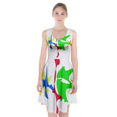 Colorful amoeba abstraction Racerback Midi Dress