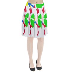Colorful amoeba abstraction Pleated Skirt