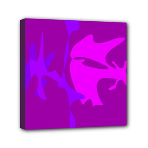 Purple, Pink And Magenta Amoeba Abstraction Mini Canvas 6  X 6  by Valentinaart