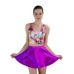Purple, Pink And Magenta Amoeba Abstraction Mini Skirt by Valentinaart