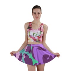 Purple Amoeba Abstraction Mini Skirt by Valentinaart