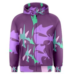 Purple Amoeba Abstraction Men s Zipper Hoodie by Valentinaart