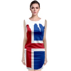 Iceland Flag Map Classic Sleeveless Midi Dress