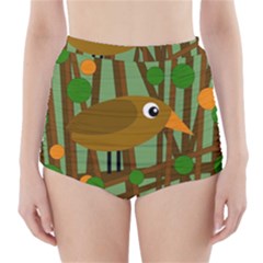 Brown Bird High-waisted Bikini Bottoms by Valentinaart