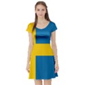 Flag of Sweden Short Sleeve Skater Dress View1