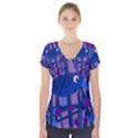 Purple bird Short Sleeve Front Detail Top View1