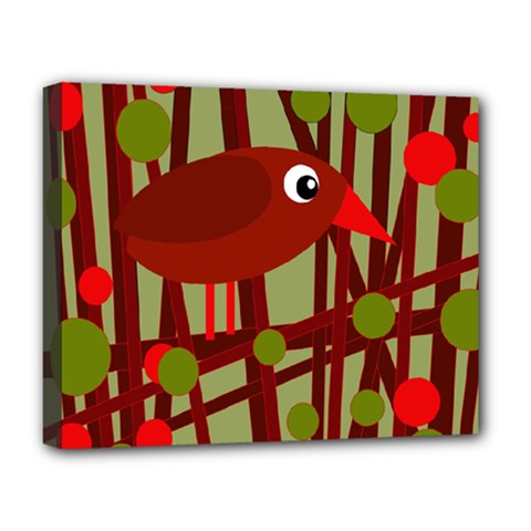 Red cute bird Deluxe Canvas 20  x 16  