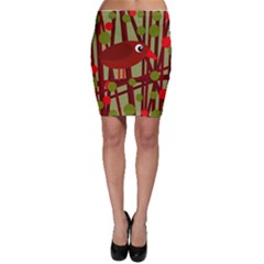 Red cute bird Bodycon Skirt